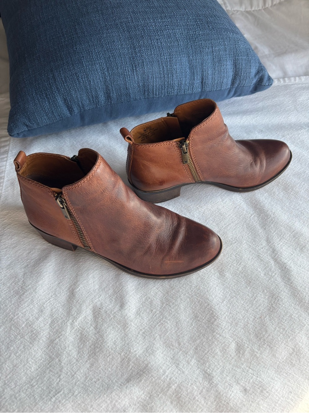 Lucky Brand Tan Leather Ankle Booties , Size 7M (EU 37.5) - Picture 10 of 11
